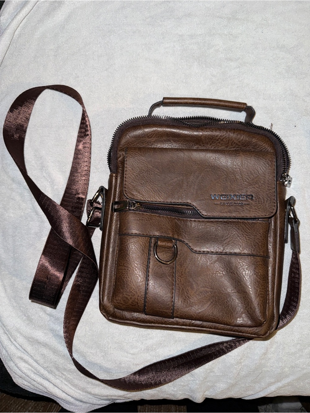 Brown Leather Crossbody Bag for Men